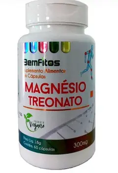 Magnésio Treonato 400mg 60 cápsulas Bemfitos Magnésio Treonato 400mg 60 cápsulas Bemfitos - Imagem 1