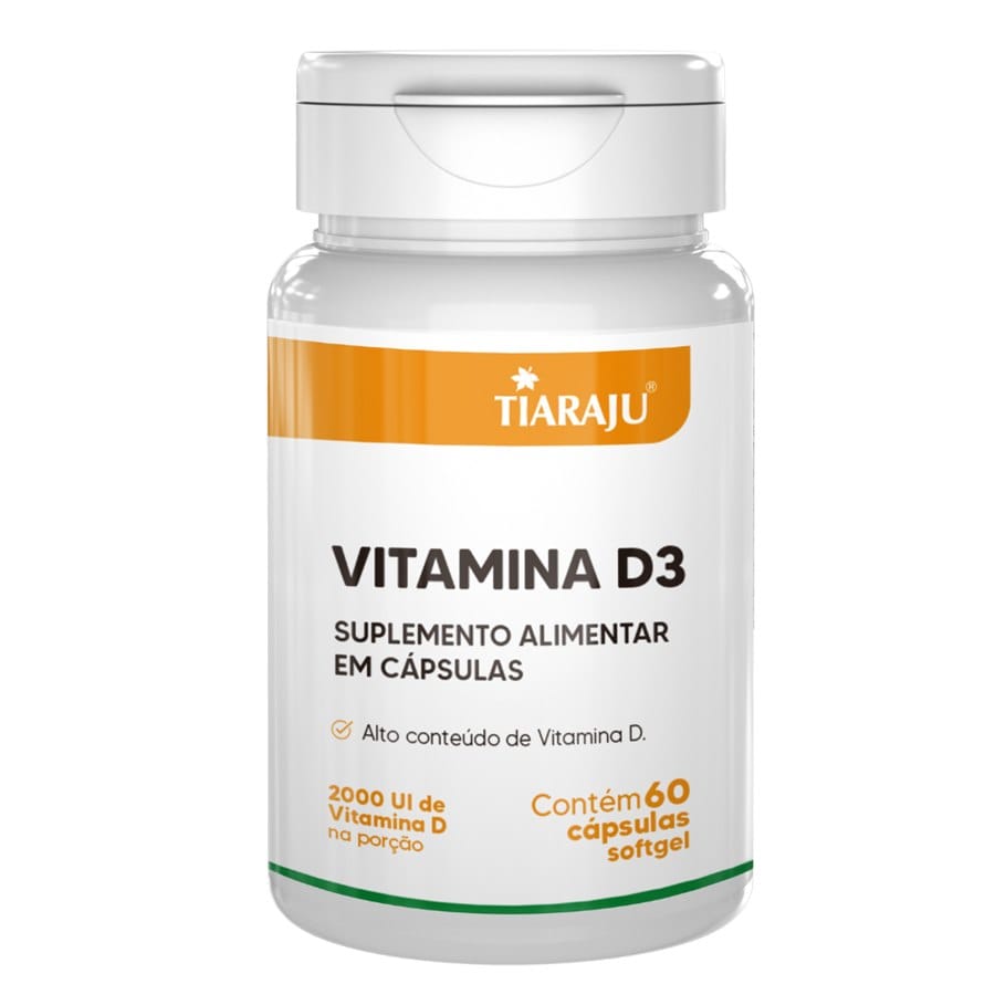 Vitamina D 2000UI 60 Cápsulas Tiaraju Vitamina D 2000UI 60 Cápsulas Tiaraju - Imagem 1